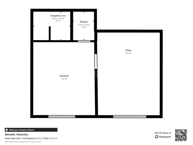 Prodej bytu 1+1, Chomutov, Zahradní, 35 m2