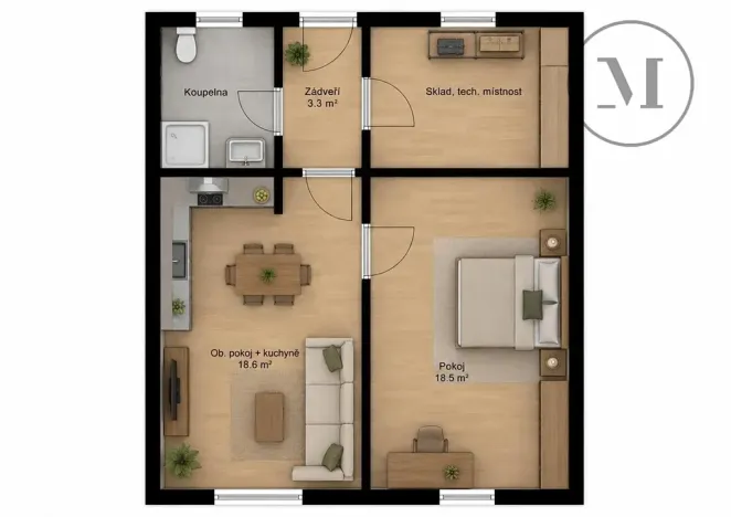 Prodej apartmánu, Třeboň, 54 m2