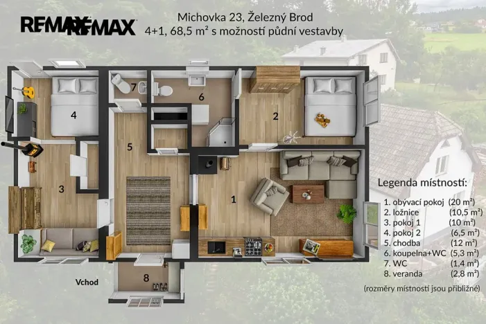 Prodej chalupy, Koberovy, 159 m2