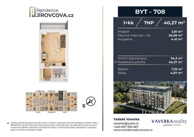 Prodej bytu 1+kk, České Budějovice, Jírovcova, 40 m2