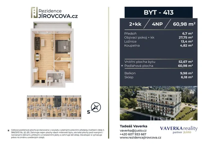 Prodej bytu 2+kk, České Budějovice, Jírovcova, 60 m2