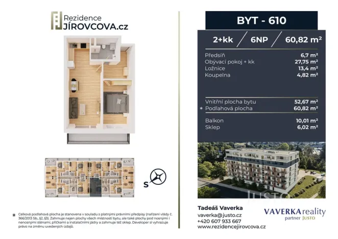 Prodej bytu 2+kk, České Budějovice, Jírovcova, 60 m2