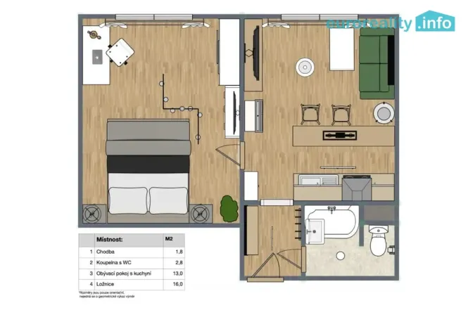Pronájem bytu 2+kk, Cheb, Boženy Němcové, 33 m2