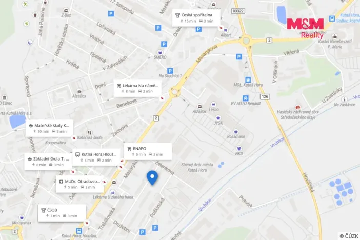 Pronájem bytu 2+1, Kutná Hora - Hlouška, Puškinská, 47 m2