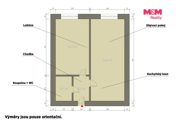 Prodej bytu 2+kk, Kralupy nad Vltavou - Lobeček, Krakovská, 40 m2