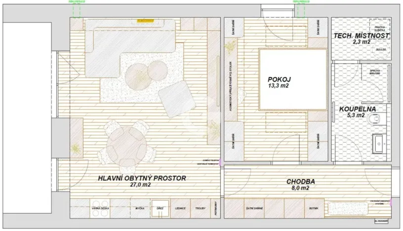 Prodej bytu 2+kk, Zlín - Prštné, Elektrická, 56 m2