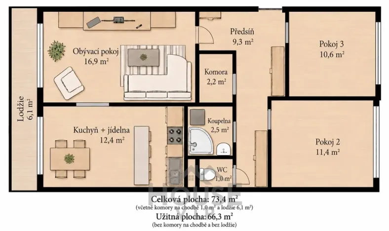 Prodej bytu 3+1, Praha - Prosek, Lovosická, 67 m2