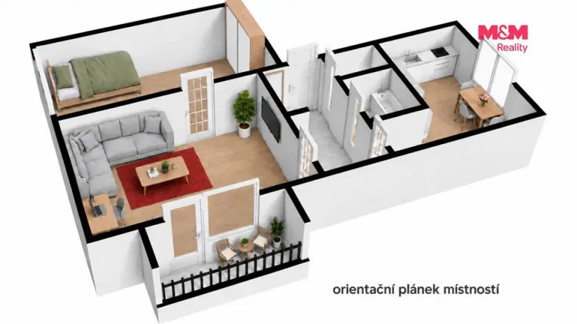 Pronájem bytu 2+1, Ledeč nad Sázavou, Na Rámech, 53 m2
