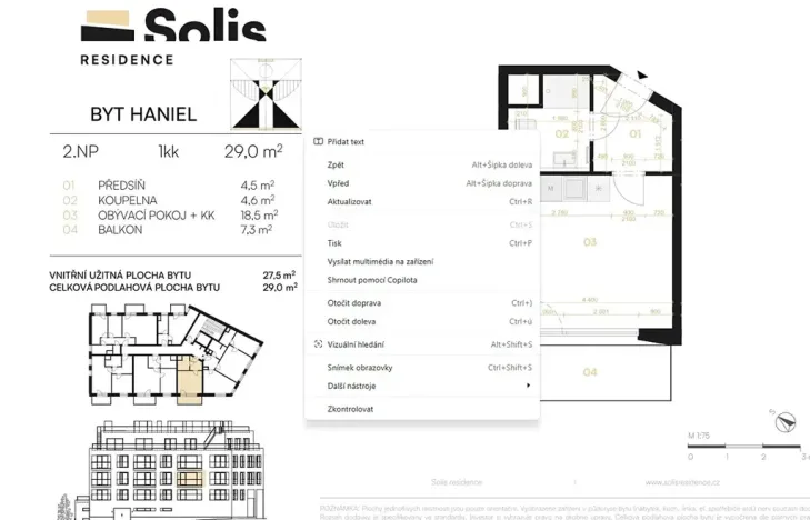 Prodej bytu 1+kk, Praha - Smíchov, Holubova, 29 m2