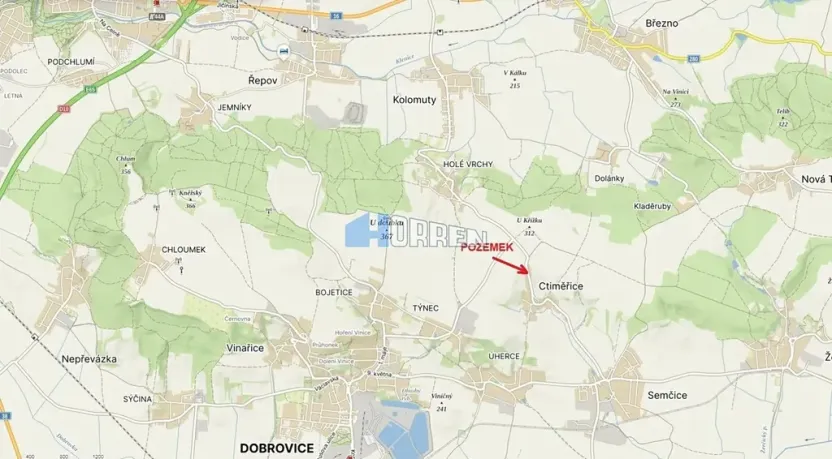 Prodej pozemku pro bydlení, Ctiměřice, 854 m2