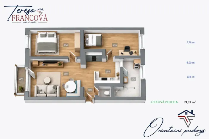 Prodej bytu 3+kk, Olomouc - Nová Ulice, Studentská, 59 m2