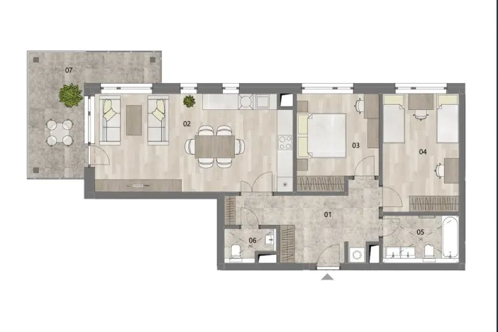 Pronájem bytu 3+kk, Praha - Dolní Chabry, K Beranovu, 86 m2