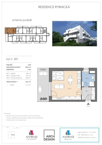 Prodej bytu 1+kk, Brno, Rybnická, 35 m2