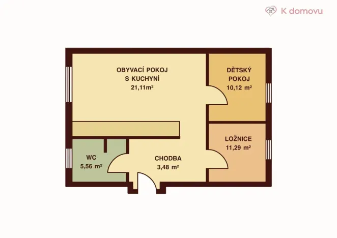 Prodej bytu 3+kk, Velešovice, 52 m2