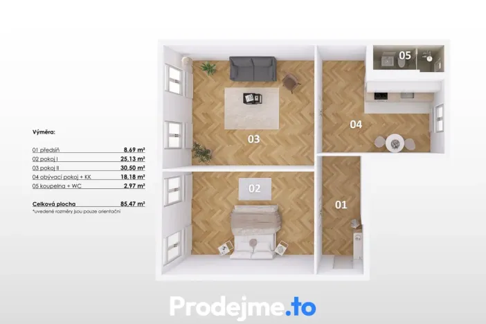 Pronájem bytu 3+kk, Praha - Smíchov, Preslova, 86 m2