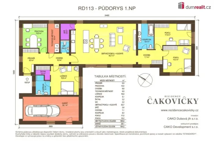 Prodej rodinného domu, Čakovičky, Dubová, 194 m2