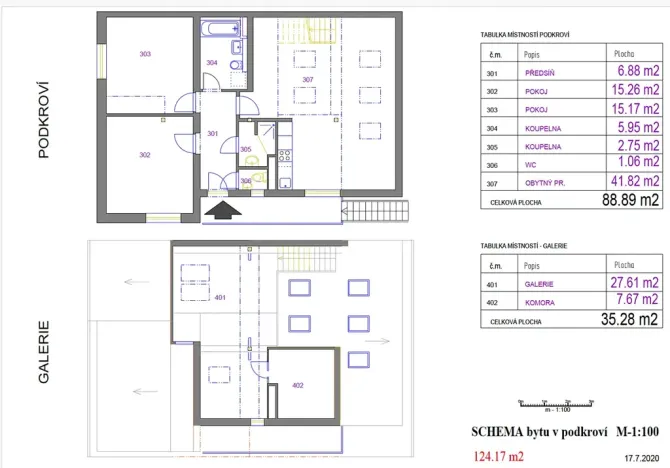 Pronájem bytu 3+kk, Praha, Na pahorku, 89 m2