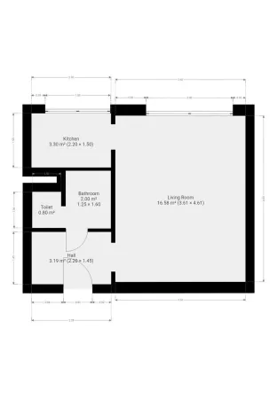 Pronájem bytu 1+kk, Praha - Prosek, Bílinská, 26 m2