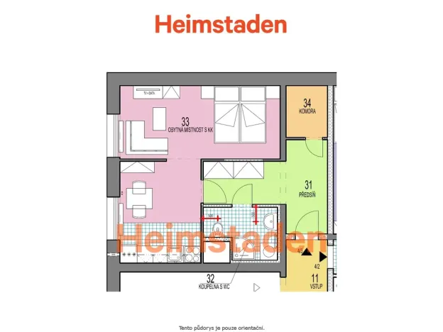 Pronájem bytu 1+kk, Horní Suchá, Stavební, 31 m2