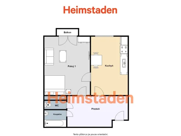 Pronájem bytu 1+1, Ostrava - Poruba, Budovatelská, 37 m2