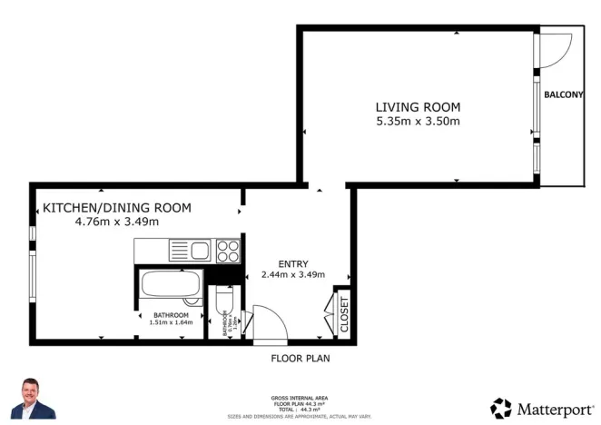 Prodej bytu 1+1, Ústí nad Labem - Severní Terasa, Zvonková, 42 m2