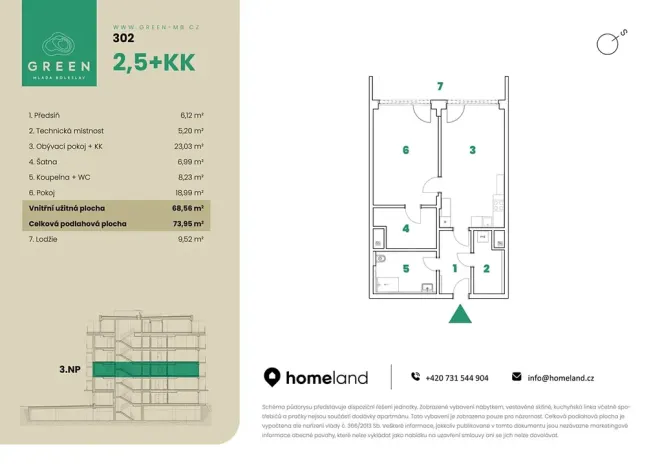 Prodej bytu 2+1, Mladá Boleslav, 74 m2