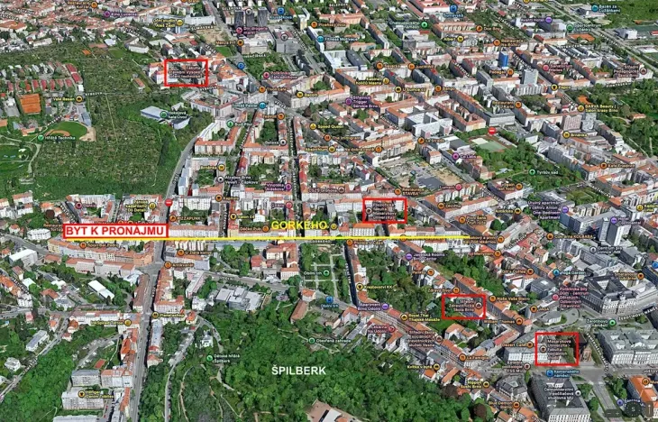 Pronájem bytu 1+1, Brno, Gorkého, 45 m2