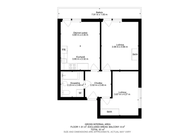 Prodej bytu 3+kk, Brno - Slatina, Křehlíkova, 57 m2