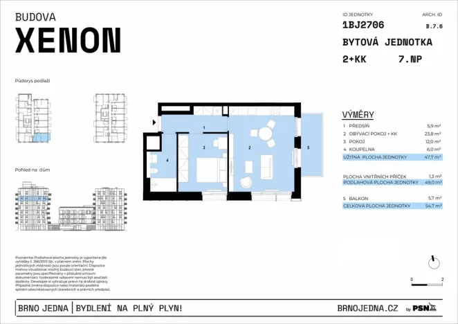Prodej bytu 2+kk, Brno, Plynárenská, 48 m2