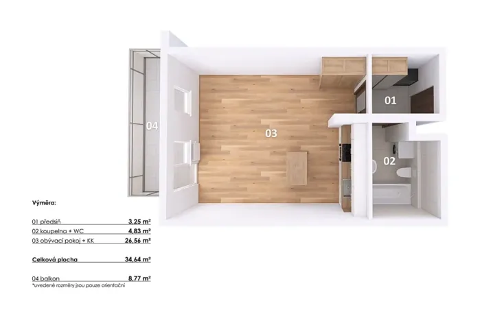 Prodej bytu 1+kk, Praha - Háje, Loosova, 34 m2