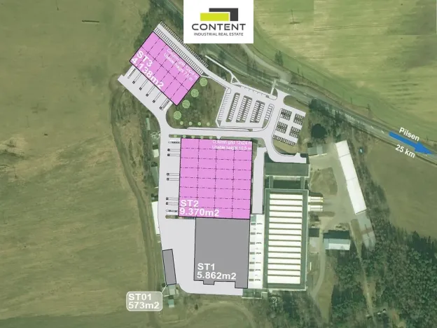 Pronájem skladu, Stříbro, Forstova, 9370 m2