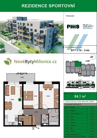Prodej bytu 3+kk, Milovice, 85 m2