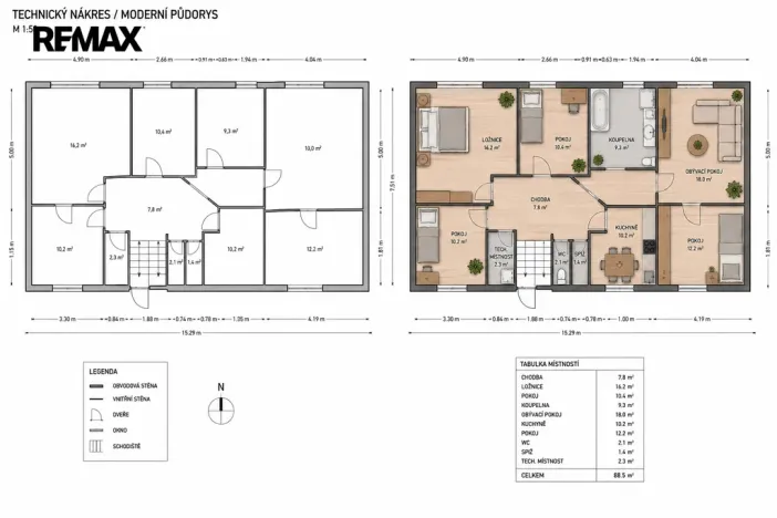 Prodej vícegeneračního domu, Postupice, náměstí Sv. Čecha, 320 m2