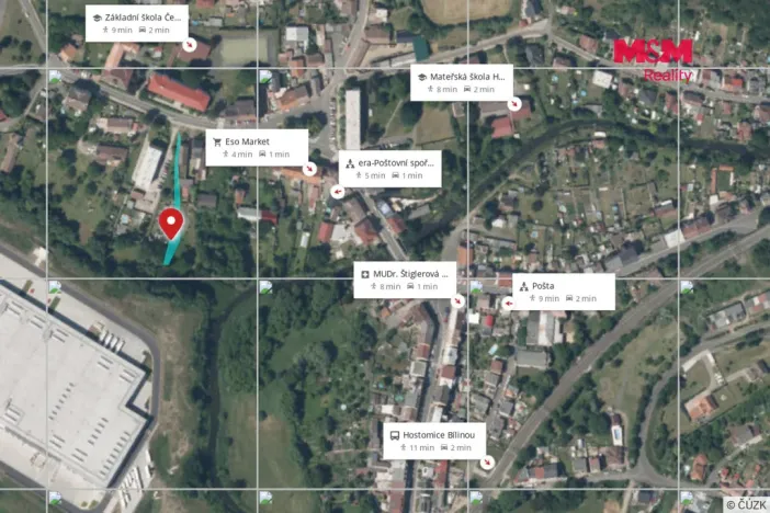 Prodej zahrady, Hostomice, Školní náměstí, 1050 m2