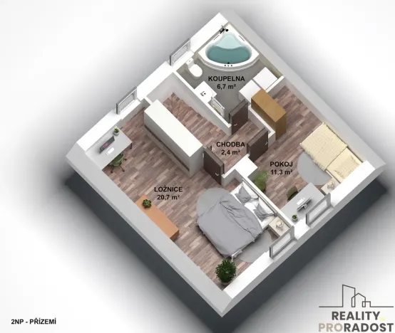 Pronájem rodinného domu, Kuřim, 86 m2