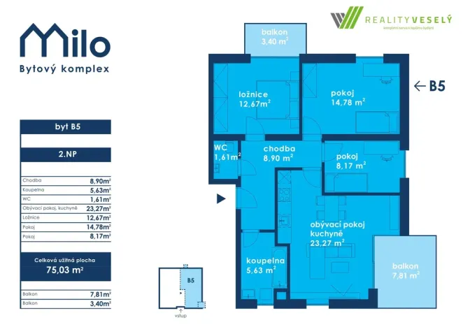 Prodej bytu 4+kk, Milotice, Školní, 75 m2