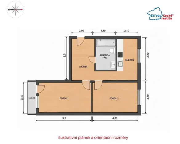 Prodej bytu 2+1, Praha - Záběhlice, Práčská, 52 m2