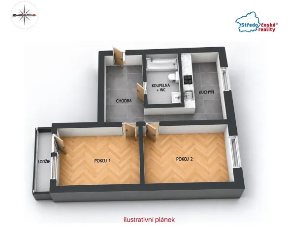 Prodej bytu 2+1, Praha - Záběhlice, Práčská, 52 m2