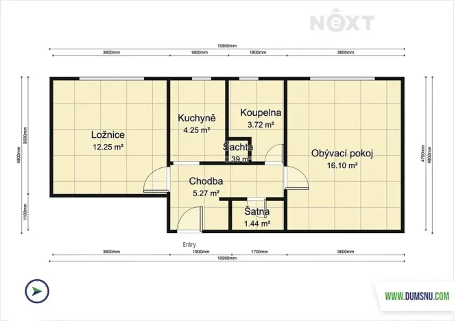 Prodej bytu 2+1, Šumperk, Gagarinova, 47 m2