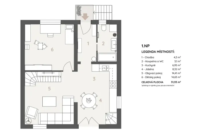 Prodej rodinného domu, Zlín, Příkrá, 124 m2