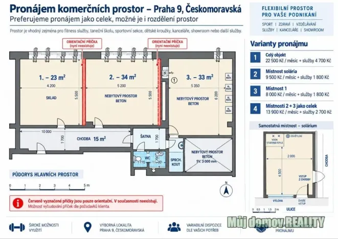 Pronájem obchodního prostoru, Praha - Libeň, 99 m2