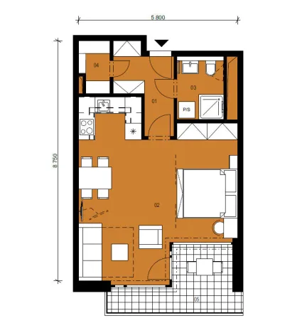 Pronájem bytu 1+kk, Praha, Hartigova, 53 m2