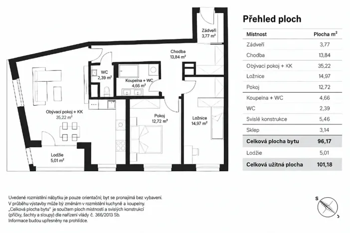 Pronájem bytu 3+kk, Nepomuk, Višňovka, 93 m2