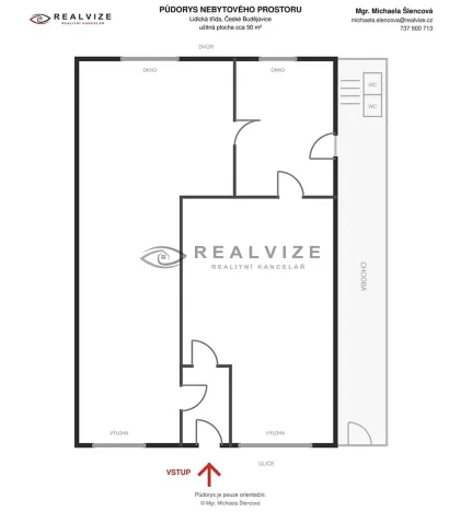 Pronájem obchodního prostoru, České Budějovice, Lidická tř., 50 m2