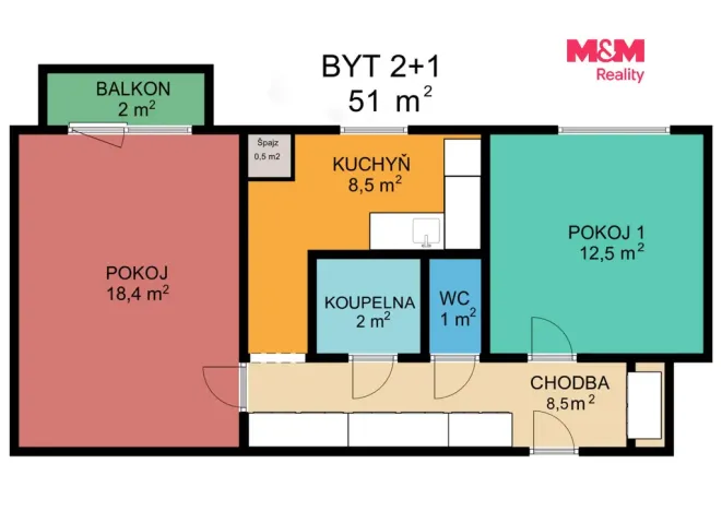 Prodej bytu 2+1, Jeseník, Halasova, 51 m2