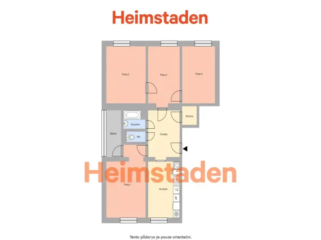 Pronájem bytu 4+1, Ostrava - Poruba, Komenského, 92 m2