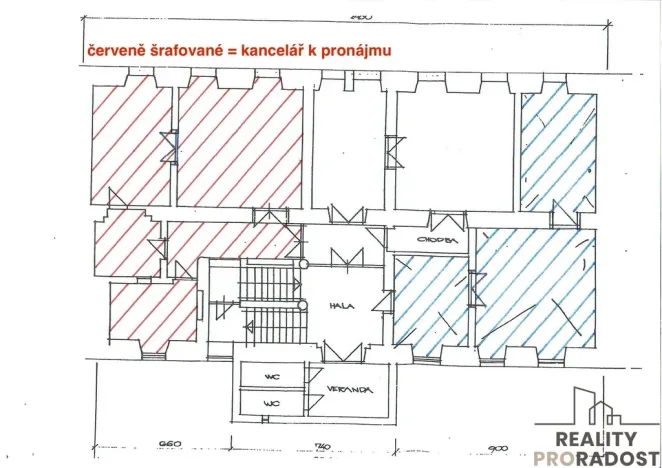 Pronájem kanceláře, Pardubice - Zelené Předměstí, třída Míru, 82 m2