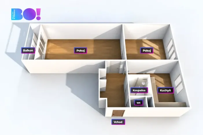 Prodej bytu 2+1, Havířov, Kosmonautů, 54 m2