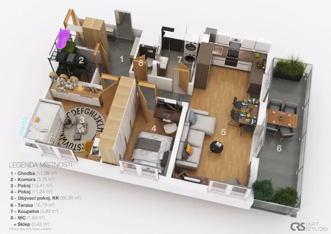 Prodej bytu 3+kk, Praha, 73 m2