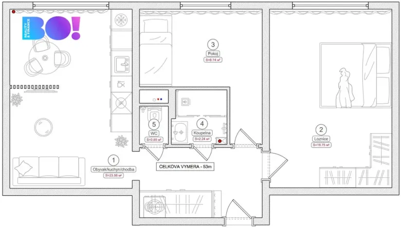Prodej bytu 3+kk, Ostrava, Volgogradská, 52 m2